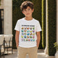 Barn-T-shirt med dinosaurie- och alfabetstryck