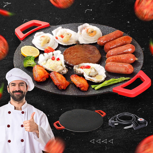 🍳Kvalitetsliv🍳Elektrisk Innemålsgrillpanna med Non-Stick-beläggning