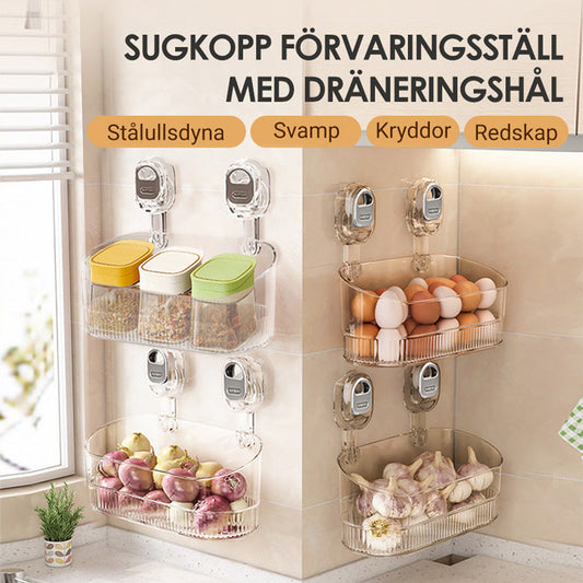 🔥55 % rabatt🔥Förvaringsställ med sugkopp och dräneringshål