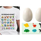 Barn-T-shirt med dinosaurie- och alfabetstryck