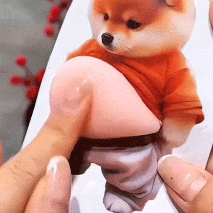 3D-söt Shiba Inu självhäftande dörrstopp & stressboll