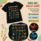 Barn-T-shirt med dinosaurie- och alfabetstryck