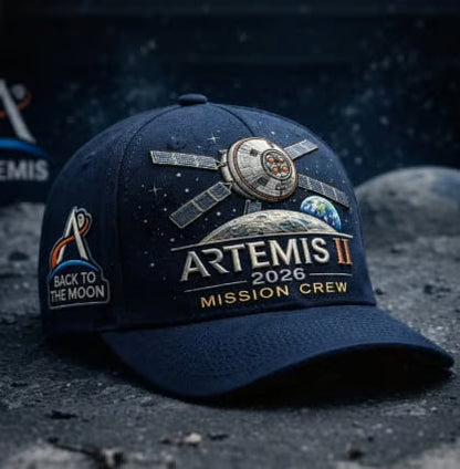 ✨Högklassigt hantverk i handtryck - 🌕Artemis II Lunar Mission Commemorative Cap
