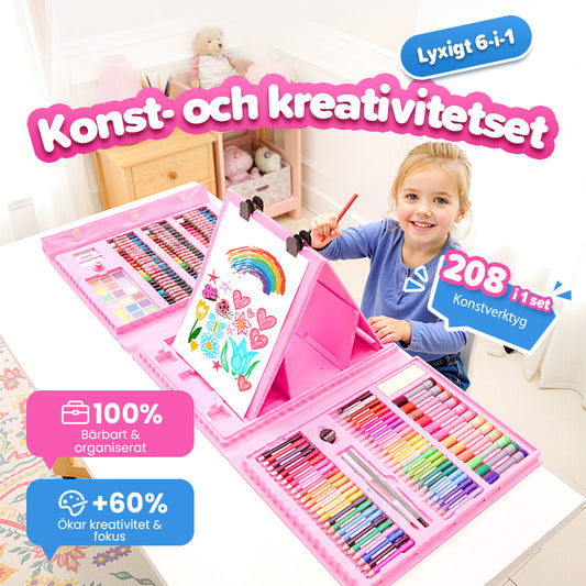 🎨✨6-i-1 Kreativt Konstset - Innehåller Målarverktyg & 12 Färger för Barns Utveckling och Fantasi 🧑‍🎨🌟