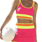 🔥🎁Nyhet 50 % RABATT🔥🌼 Färgblockerad Sportig 3-delars Bikiniset i Nylon – Högmidja med Magekontroll 👙