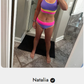 🔥🎁Nyhet 50 % RABATT🔥🌼 Färgblockerad Sportig 3-delars Bikiniset i Nylon – Högmidja med Magekontroll 👙