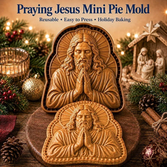 🔥HETT REA 50% RABATT✝️ Tro & Jesu Kristi Jul Mini Pajformar | Återanvändbara präglade formar för att forma detaljerade pajer med bönetexter, julklappar och så vidare🥧✨