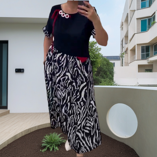 🔥Avslappnad patchworkklänning för kvinnor