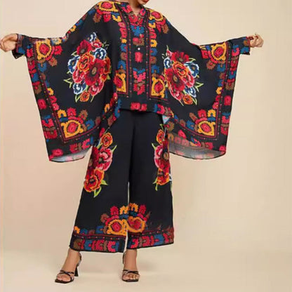 Vibrant Floral 2-delat set för kvinnor