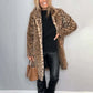 ✨Höstens bästsäljande set 💖Dam leopardmönstrad mellanlång jacka och läderleggings