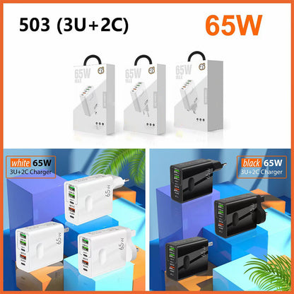 Köp 2 Få 10% rabatt-65W supersnabb laddare - låsa upp full hastighet för din 3-i-1-kabel