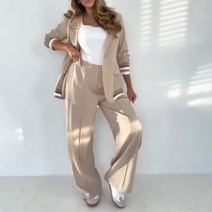 💖 Randig casual kostym med uppslag