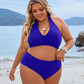 👙Magstödjande baddräkter med blygsam hög midja bikiniset