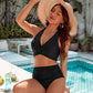 👙Magstödjande baddräkter med blygsam hög midja bikiniset