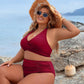 👙Magstödjande baddräkter med blygsam hög midja bikiniset