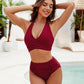 👙Magstödjande baddräkter med blygsam hög midja bikiniset