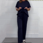 ⏳Tidsbegränsad rabatt✈️ Set med kortärmad t-shirt och joggers med vida ben och sidostripe