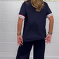 ⏳Tidsbegränsad rabatt✈️ Set med kortärmad t-shirt och joggers med vida ben och sidostripe