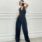 ✨2025 Nya produkter Begränsad försäljningstid🔥 Ärmlös Jumpsuit med Breda Ben och Knäppning för Kvinnor