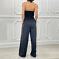 ✨2025 Nya produkter Begränsad försäljningstid🔥 Ärmlös Jumpsuit med Breda Ben och Knäppning för Kvinnor