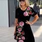 2025 Ny Rose Bloom kortärmad klänning