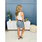 💖SISTA DAGARS REA 60% RABATT🩳Högmidjade denimshorts med fransar och cropp