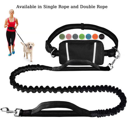Handsfree Hundkoppel med Praktisk Midjeväska
