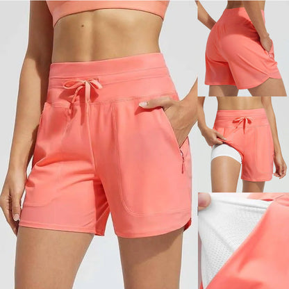 🔥50% REA i Sommarhettan🔥Damers Snabb-Torkande Baddräkts-shorts med Högre Midja