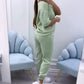 🔥🎁Nyhet 50 % RABATT🔥Casual enfärgat topp- och byxset för kvinnor