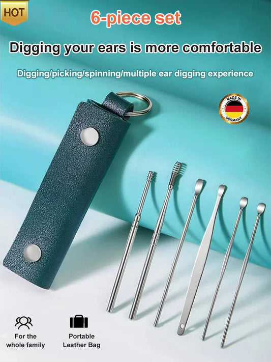 Bärbar skruvöronpick 6-delars set