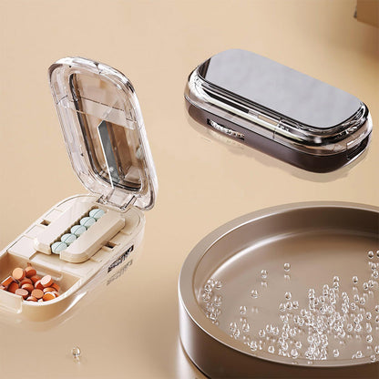 🔥⏰ Tidsbegränsat erbjudande 🔥Bärbar pillerburk med skärare