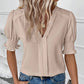 Elegant Blus för Dam med V-ringning och Puffärmar