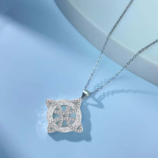 💐 Het försäljning 📿💃 Häxknut-halsband med glittrande stjärnstråle-hänge