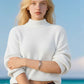 Women's Round-Neck Knitted Puff Sleeve Sweater