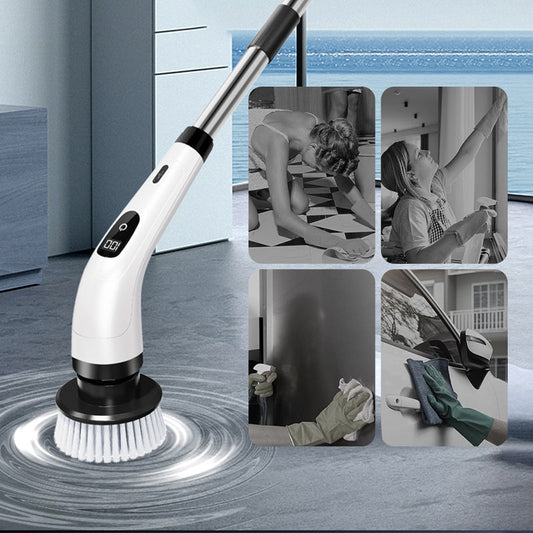 🧽 50% RABATT BEGRÄNSAD REA! ✨ 9-i-1 Elektrisk Rengöringsborste - 6 Utbytbara Huvuden med IPX7 Vattentätning för Badrum & Bil 🚿🚗