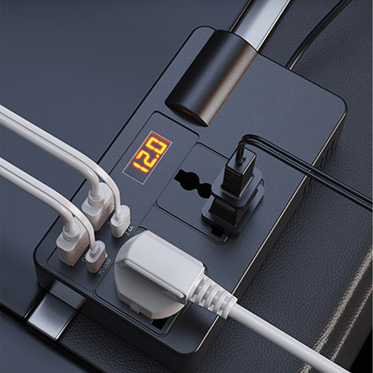 Bärbar Bilväxelriktare 12V/24V till 220V med digital display