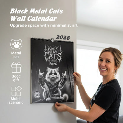 Svart Metallkatt Kalender 2026
