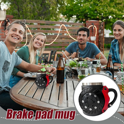 Mugg med humoristisk bromsdesign