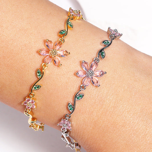 🌸Wieanfedy™ Damlig Kärleksblomstrasmycke med Strass🌸