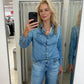 📢📢50 %  RABATT !! ⏰2-delat pyjamas-set i imiterad denim för kvinnor