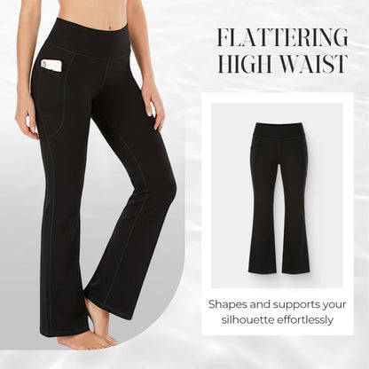 🔥Ultra Sculpt Högmidjade Utsvängda Leggings med Magkontroll