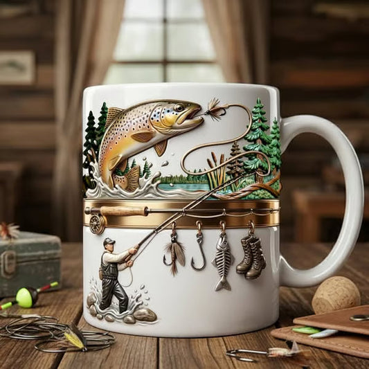 🔥Köp 3 få 2 gratis🔥 Keramisk kaffekopp med fisketema