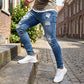 🔥🎁Nyhet 50 % RABATT🔥Snygga slitna skinnyjeans för män