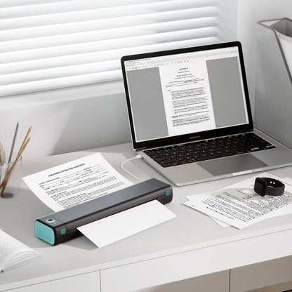 Bärbar trådlös skrivare, idealisk för resan, D810 Bluetooth-termisk skrivare, stödjer pappersformatet US Letter 8,5 x 11 tum, inklusive skrivare för tatueringsstudior och kontor.