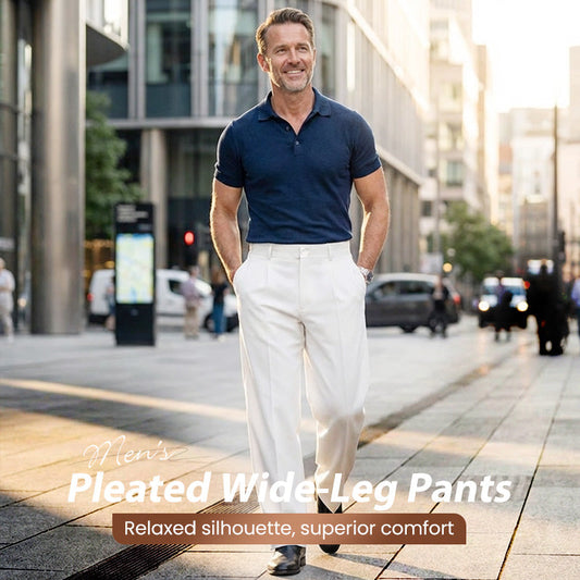 👖 60% RABATT! ✨ Casual Plisserade Byxor med Vida Ben för Herr – Bekväm Passform, Modern Stil & Mångsidig Användning 🏠