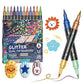 🎨✨ 50% RABATT! | 24-Färgers Dubbeländsglittermarkörset – Pensel & Fin Spets, Levande Glitter & Giftfritt!