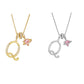 Initial Letter Necklace with Pink Heart Charm