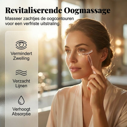 Dubbelsidigt verktyg för ögonkräm och massage