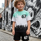 👕 50% RABATT 🎮 | Pojkars 2-delat Set – 3D-tryckt T-shirt & Shorts