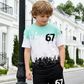 👕 50% RABATT 🎮 | Pojkars 2-delat Set – 3D-tryckt T-shirt & Shorts